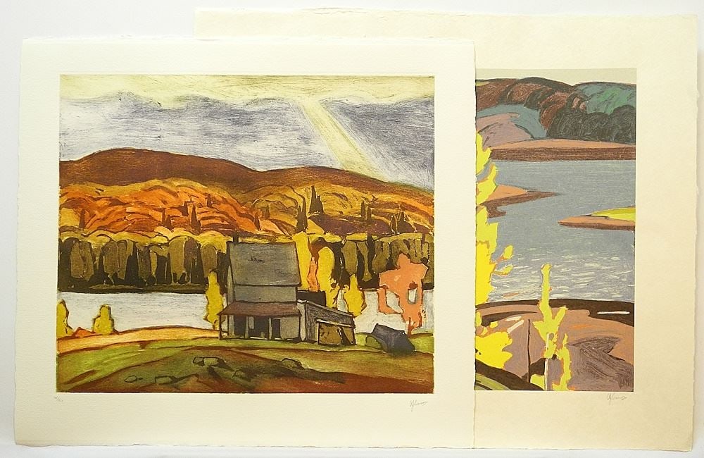 2 Colour Prints signed A. J. Casson, Plates 18" x 21", "Ontario Landscapes". (1 of 5)