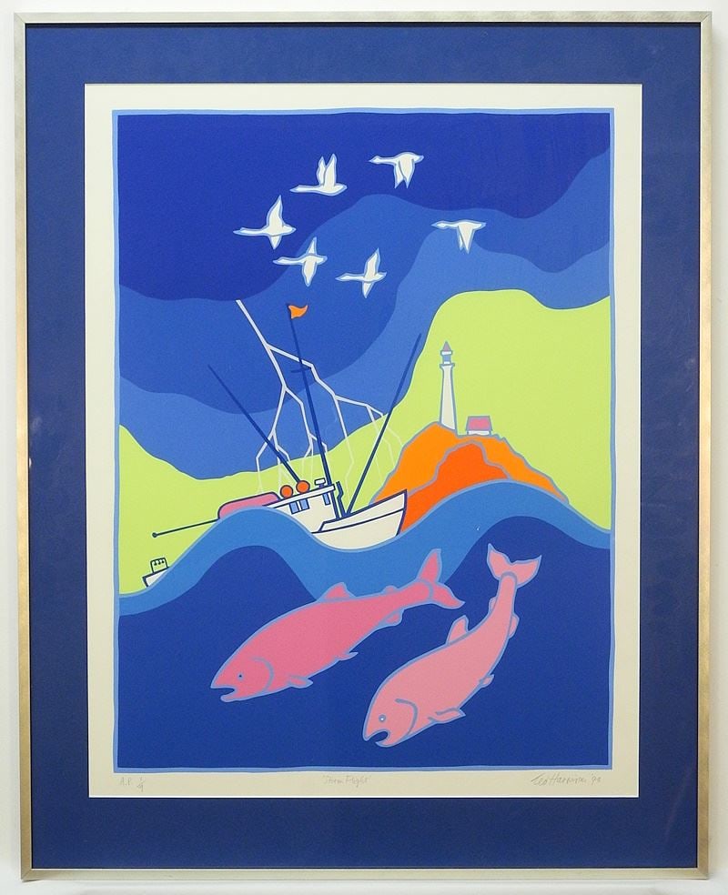 Artists Proof signed Ted Harrison 94', 26" x 20", "Storm Flight" #1/7. (1 of 4)