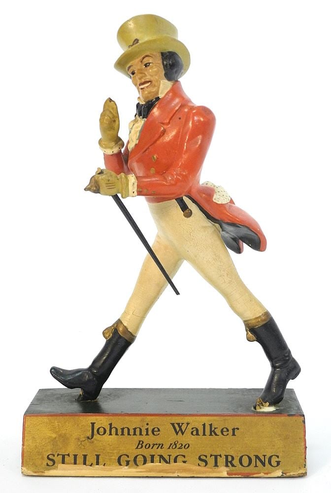 Vintage Johnnie Walker Carved & Painted Bar Fixture, 14 3/4"H., Condition Noted. (1 of 2)