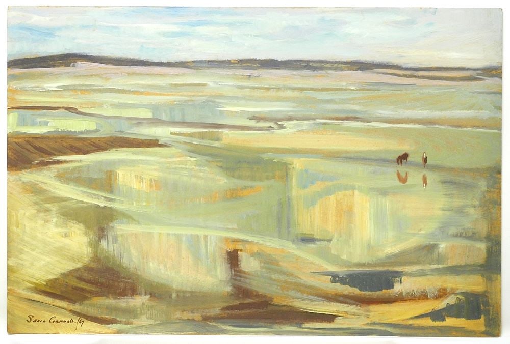 Watercolour & Oil on Masonite (2) signed Sonia Cornwall'64, 13" x 19 7/8" & 24" x 36", "Caribou: Watercolour & Oil on Masonite (2) signed Sonia Cornwall'64, 13" x 19 7/8" & 24" x 36", "Caribou