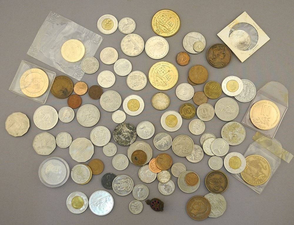 Collection of Canadian & International Coins & Tokens. (1 of 3)