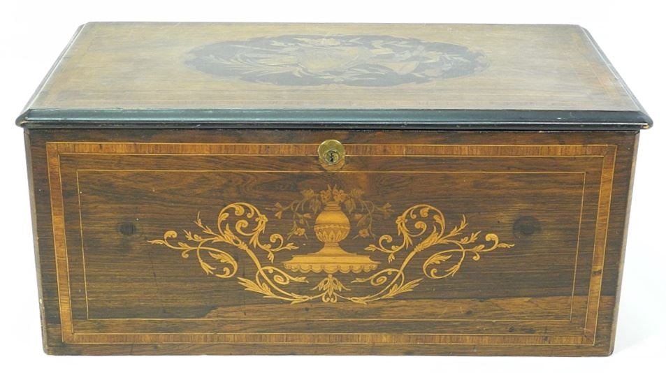 Swiss Music Box Case, 9" x 21" x 11 1/4" (converted to insulated). (1 of 3)