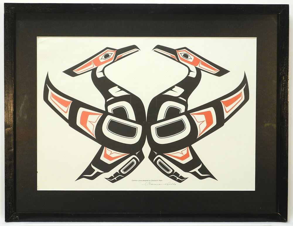 Colour Print Designed by Clarence A. Wells, 13" x 18 1/2".: Colour Print Designed by Clarence A. Wells, 13" x 18 1/2".