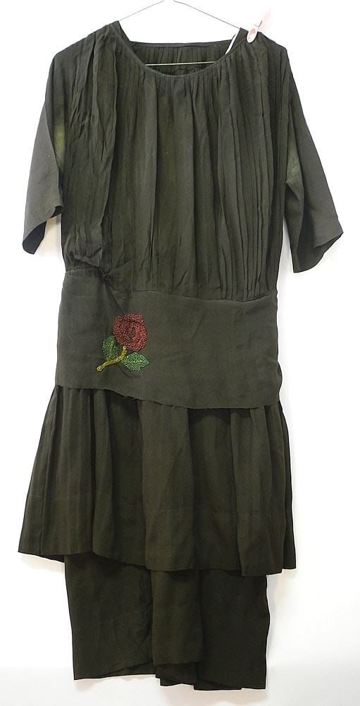 Vintage Edwardian Beaded Drop Waist Evening Dress.: Vintage Edwardian Beaded Drop Waist Evening Dress.