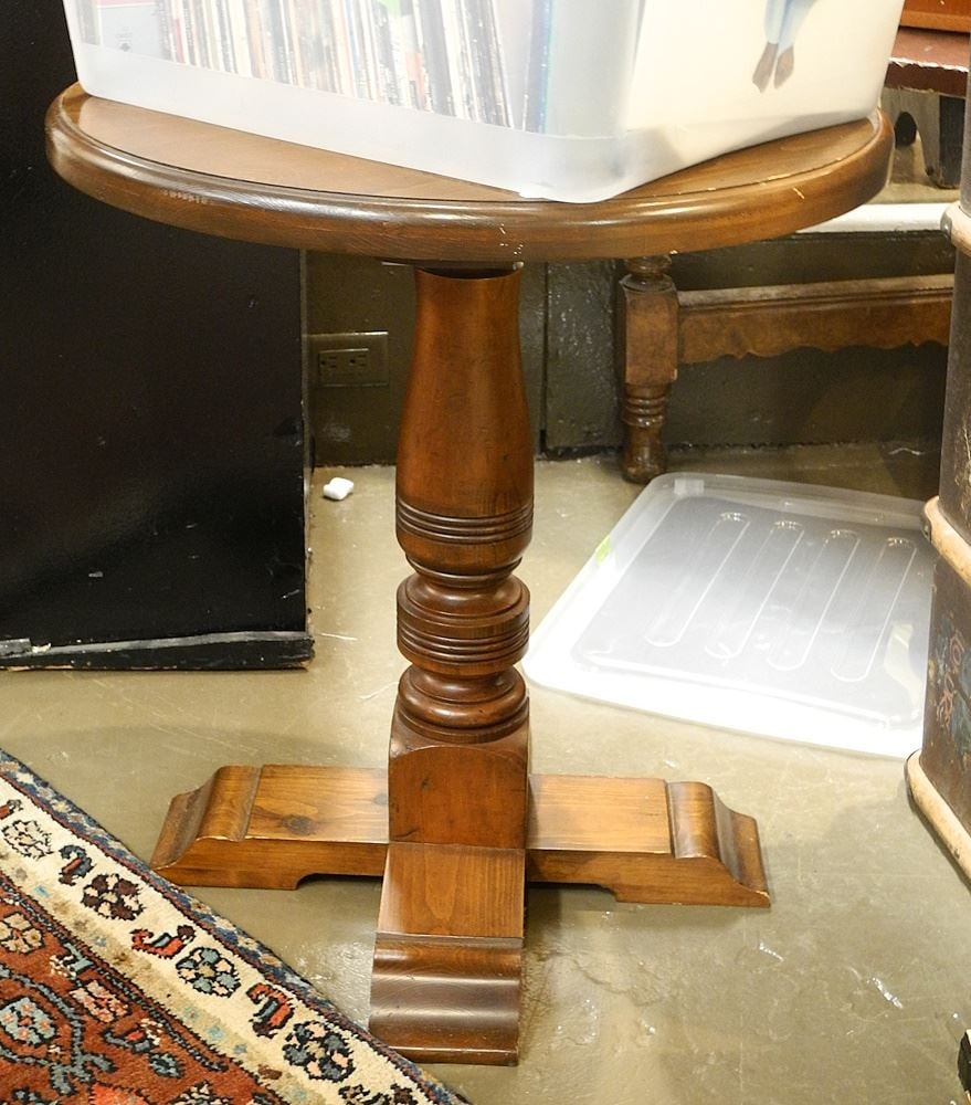 Estate Pine Pedestal Table, 27 1/2"H (1 of 1)