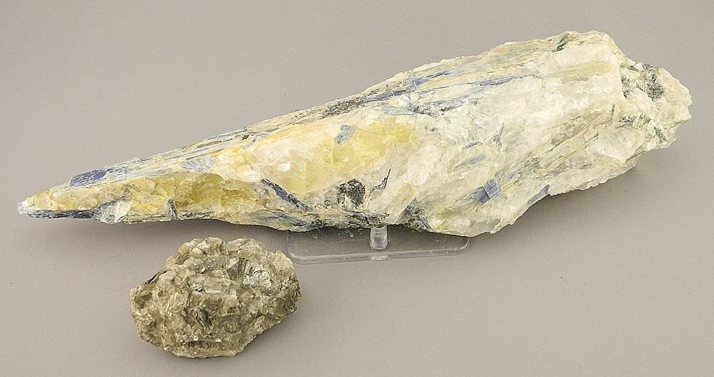 Kyanite or Quartz Matrix Specimen on Stand with Pyrite, 16"L, Approx. 2800 Grams. (1 of 3)