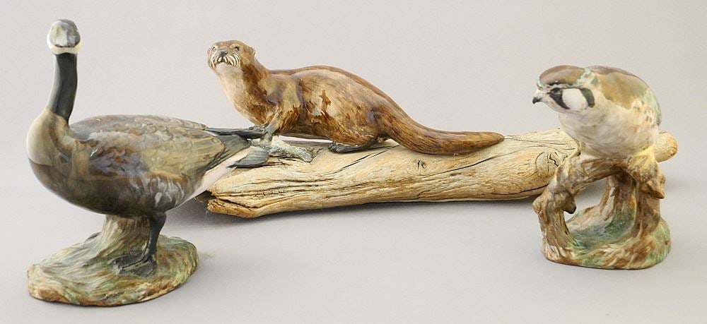 3 Pottery Animal Figures signed and Attributed to V.M. Morse, Victoria, BC, 4 1/8" - 5 3/4"H. (1 of 5)