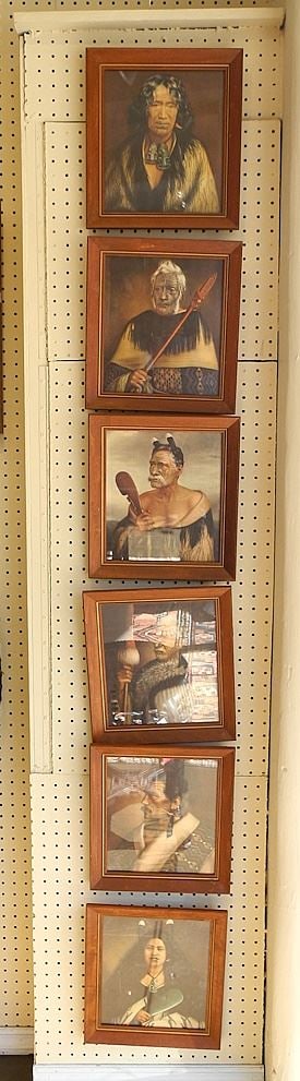 6 Maori Lithographs after Gottfried Lindauer, 9 3/4" x 8 1/2". (1 of 3)