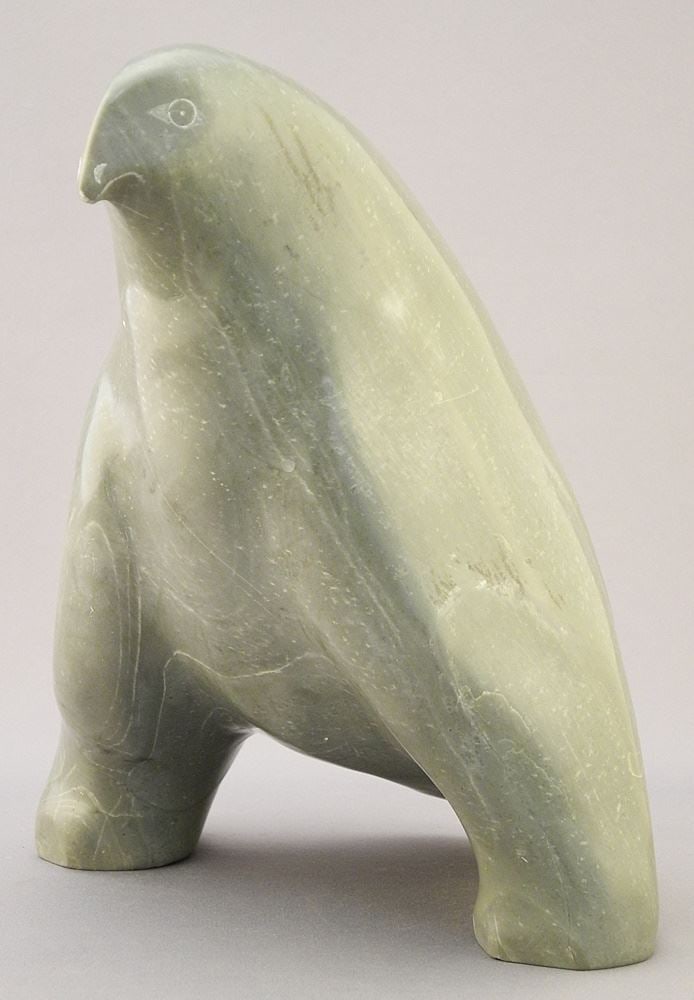 Inuit Carved Stone Ptarmigan, 8".: Inuit Carved Stone Ptarmigan, 8".