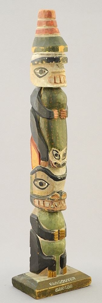Scenery Shop Vancouver Model Totem Pole, 13 1/8"H.: Scenery Shop Vancouver Model Totem Pole, 13 1/8"H.