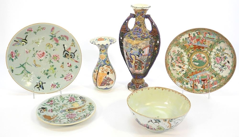 6 Pcs of Asian Ceramics, all Damaged or Restored. (1 of 3)