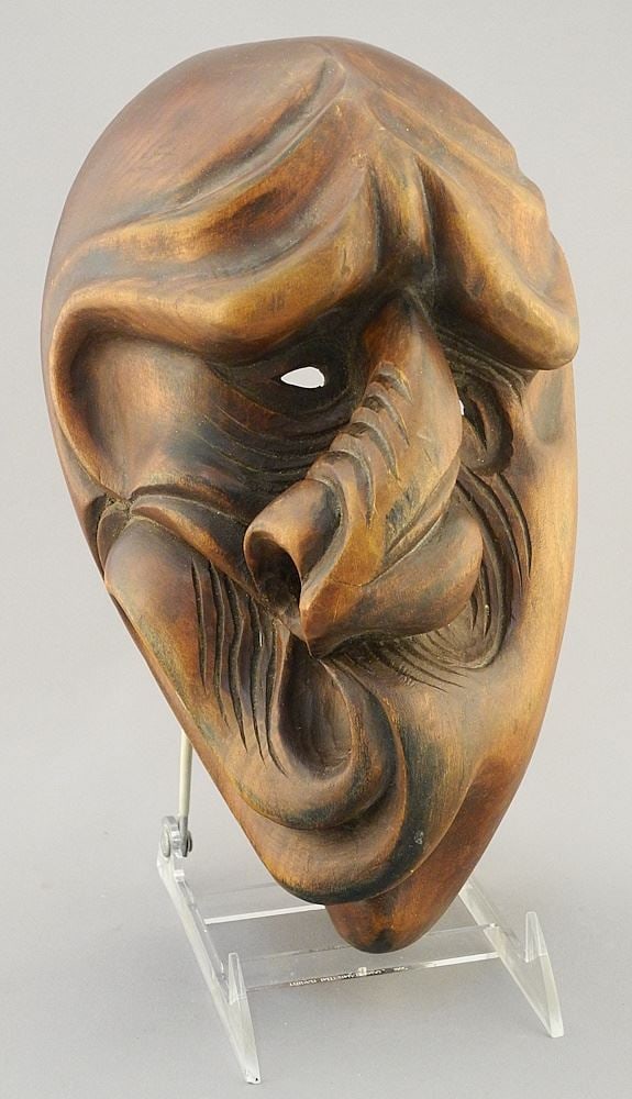 Iroquois False Face Mask, signed Indistinctly, 11"H. (1 of 8)