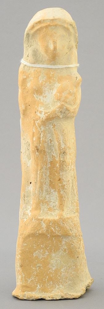 Greek Hollow Molded Terra Cotta Figurine, "Tanit" Goddess, 7"H. (1 of 2)