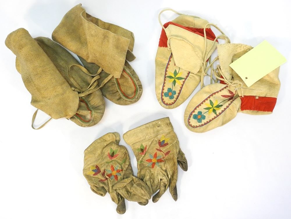Collection of Dakelh Boots & Gloves, Klusklus Lakes, C. 1970. (1 of 2)