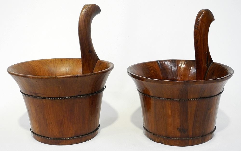 2 Chinese Water Buckets, 12 1/2"H. (1 of 1)