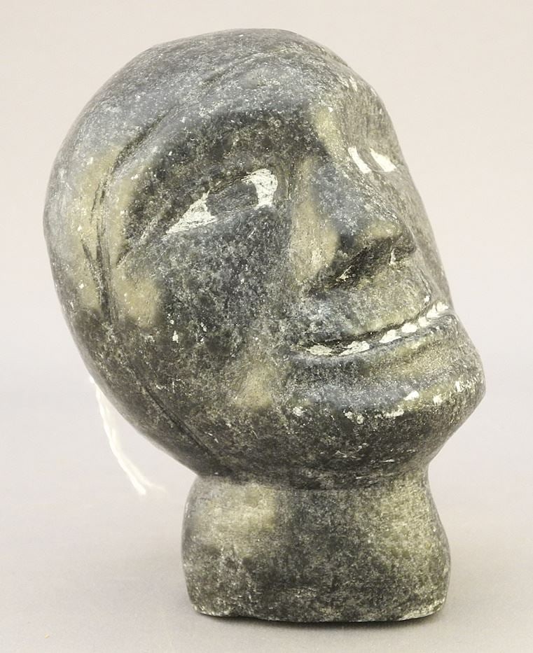 Inuit Stone Sculpture Monogrammed EH 4038, 3 3/8", "Portrait Carving". (1 of 3)