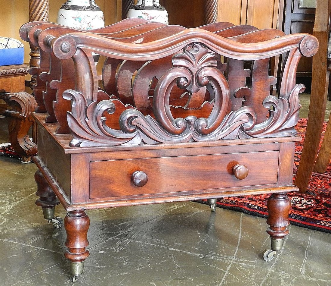 Victorian Mahogany Canterbury, 20 1/4"H.: Victorian Mahogany Canterbury, 20 1/4"H.