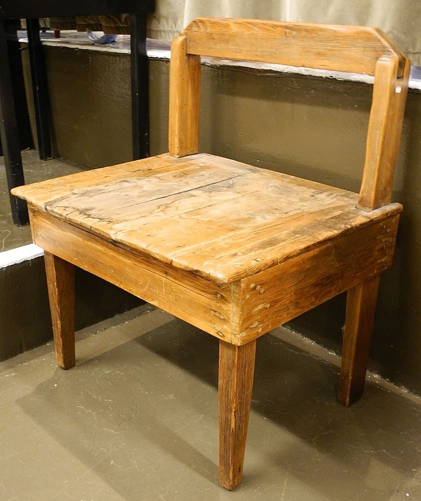 Doukhabor Wooden Chair, 28" x 24" x 20 3/4"H.: Doukhabor Wooden Chair, 28" x 24" x 20 3/4"H.