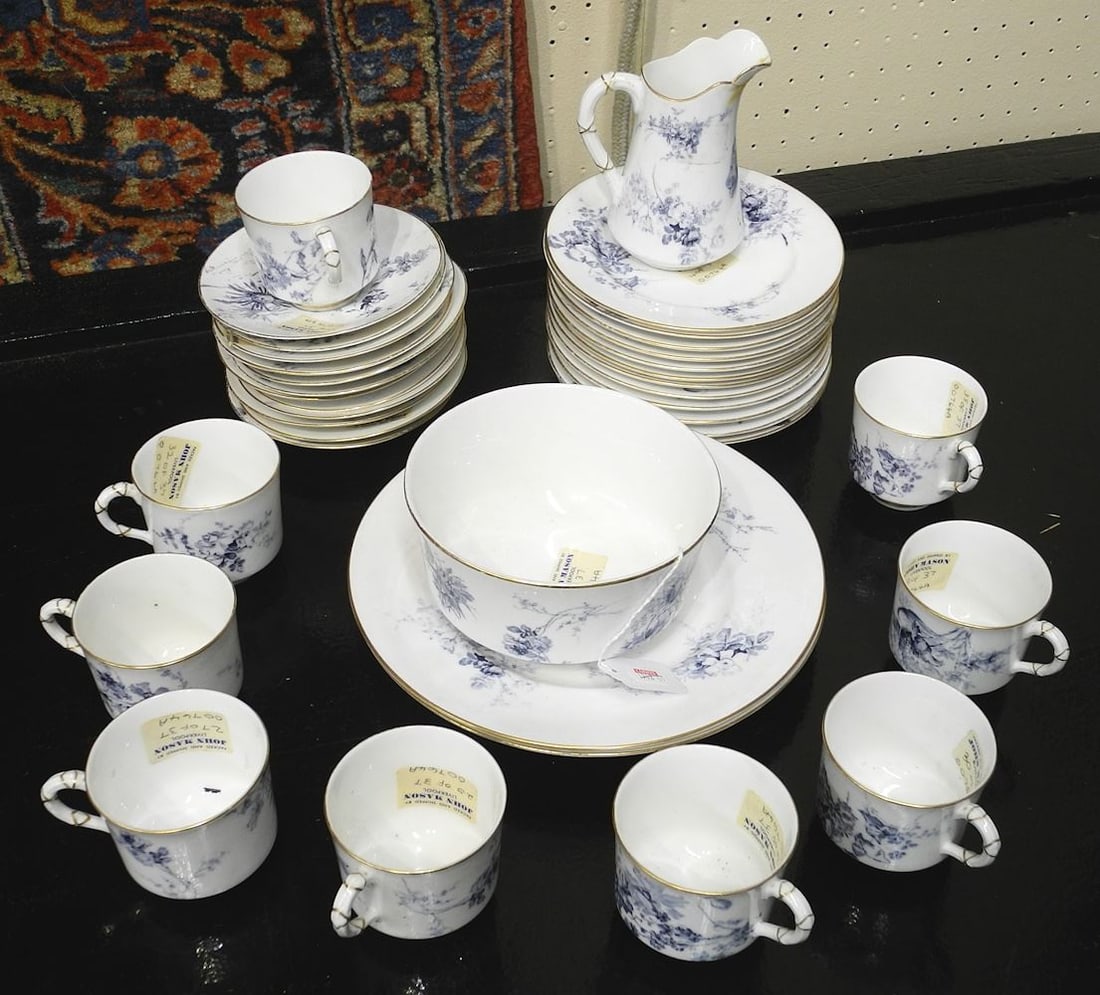 Royal Worcester "Blue Thistle" China Part Tea Set. (1 of 3)