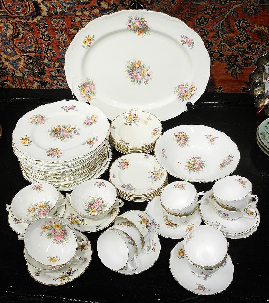 Coalport "Fragrance" China Partial Luncheon Set. (1 of 4)