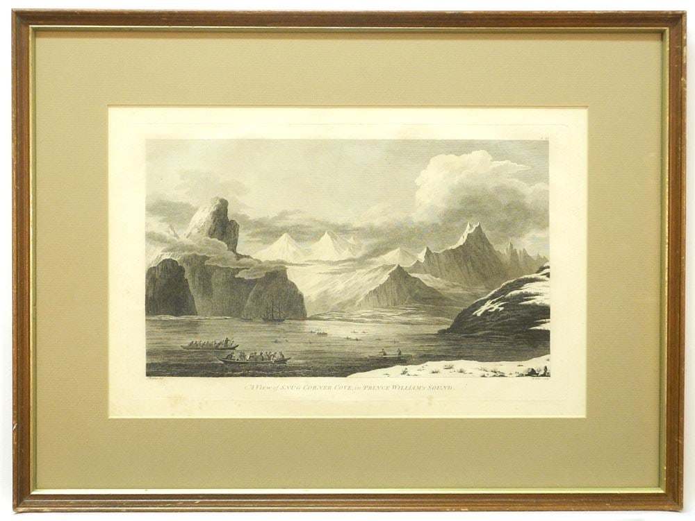 Engraving After J. Webber, 11 1/4" x 17 1/4", "A View of Snug Corner Cove". (1 of 3)