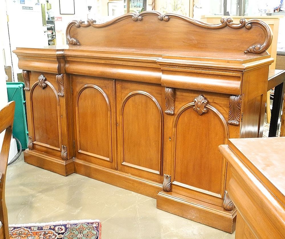 Victorian Style Mahogany Sideboard, 71" x 23" x 49" with Lyon Rawlinson Makers Plaque. (1 of 7)