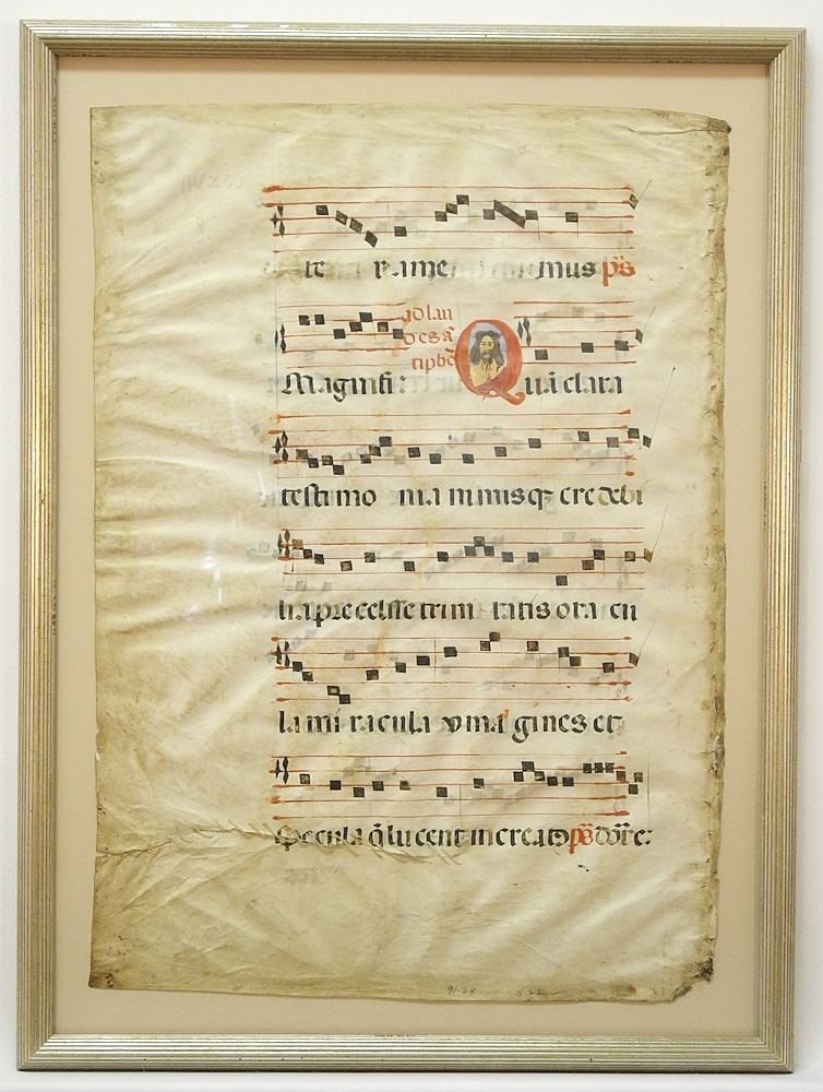 16th C. Parchment Liturgical Page, 18 1/2" x 13". - (1 of 2)