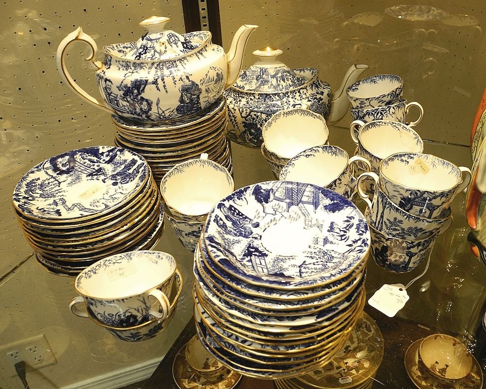 Royal Crown Derby "Mikado" Blue & White Partial Tea Set. (1 of 2)