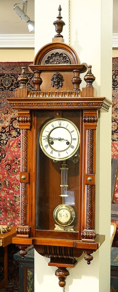 Vienna Regulator Wall Clock in Walnut Case, 3'3". (1 of 4)