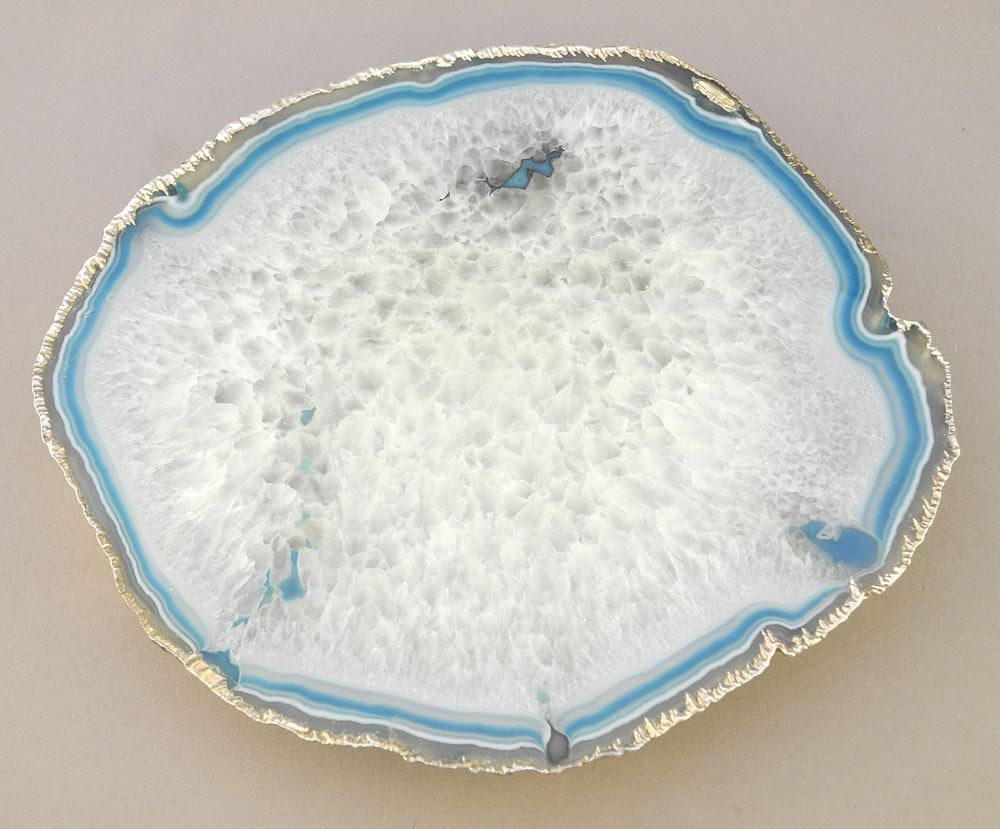 Quartz Geode Specimen with Silver Surround, 1 1/8 H. x 8 3/8 L. x 7 1/4" W. ,1615 grams. (1 of 3)