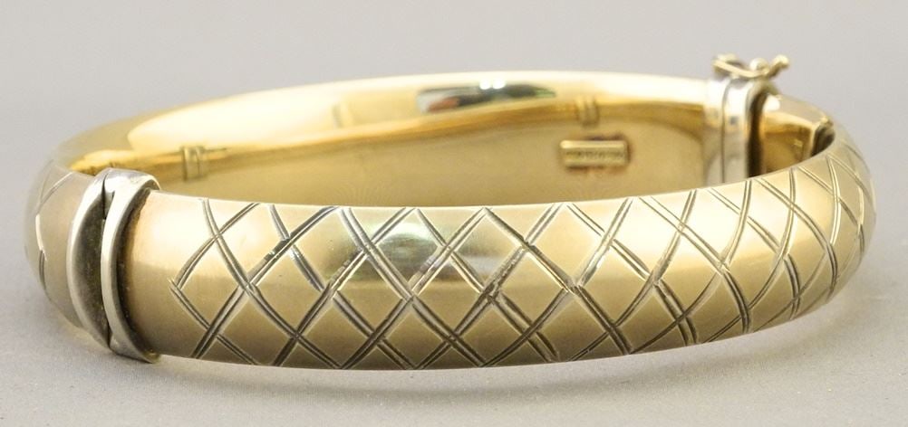 Sterling & Gold Bangle Bracelet. (1 of 2)