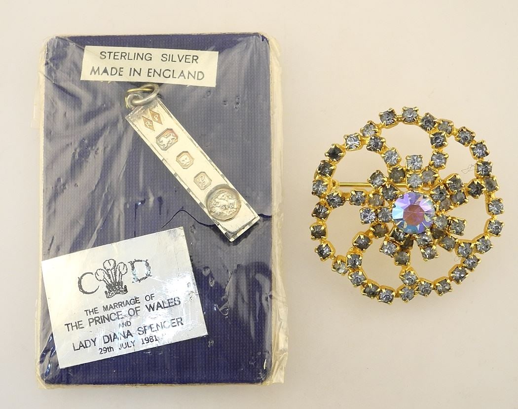 Austrian Swarovski Brooch & Sterling Prince of Wales Pendant. (1 of 2)