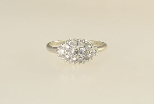 10K Gold Diamond Set Ring, Size 7. (1 of 4)