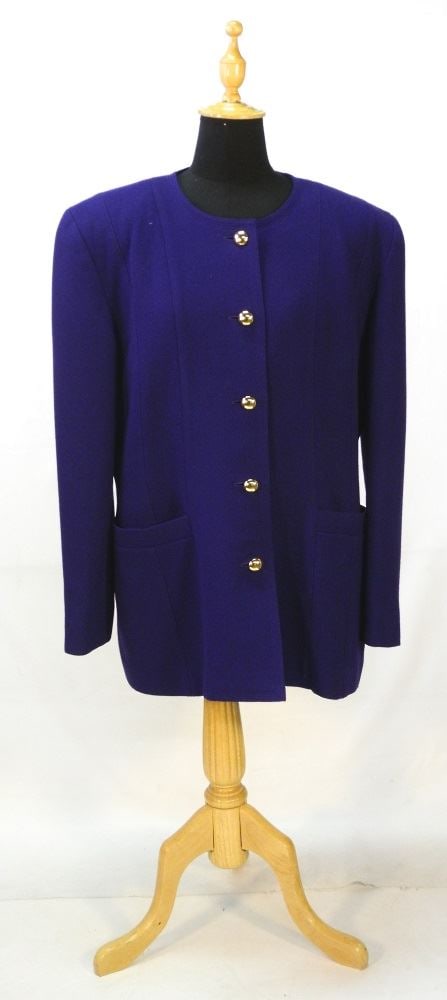 Escada Papal Purple 3/4 length jacket, size 10/12. (1 of 3)