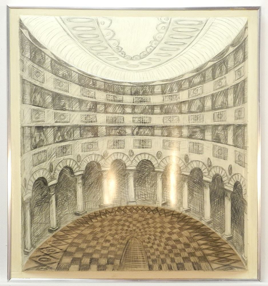 Mixed Media signed John Dobereiner, 18" x 16 1/4" x 3 1/4", "Opera House". (1 of 5)