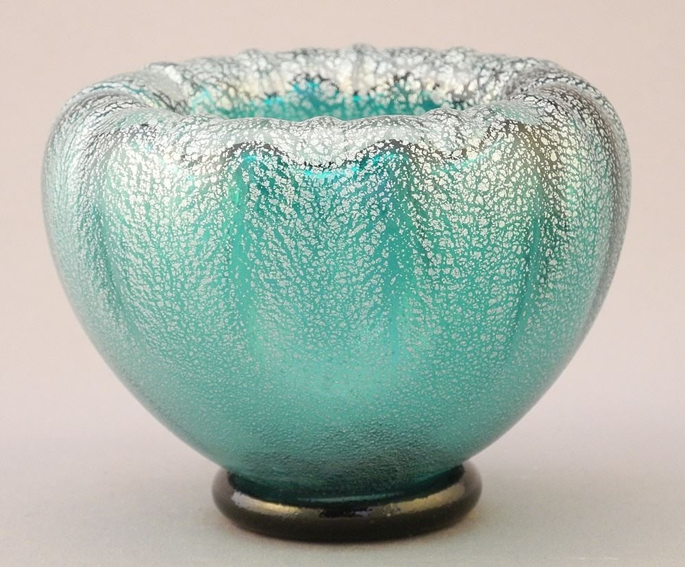 Glass Bowl Attributed to Gary Bolt, 2 3/4" x 3 5/8" Diameter. (1 of 3)