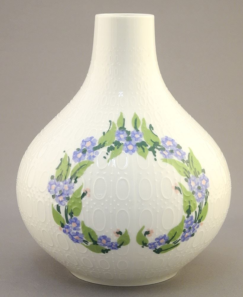 Rosenthal White/Flower Vase Studio Line #23 (Bjorn Winblad) "Romance", 5 7/8"H. (1 of 3)