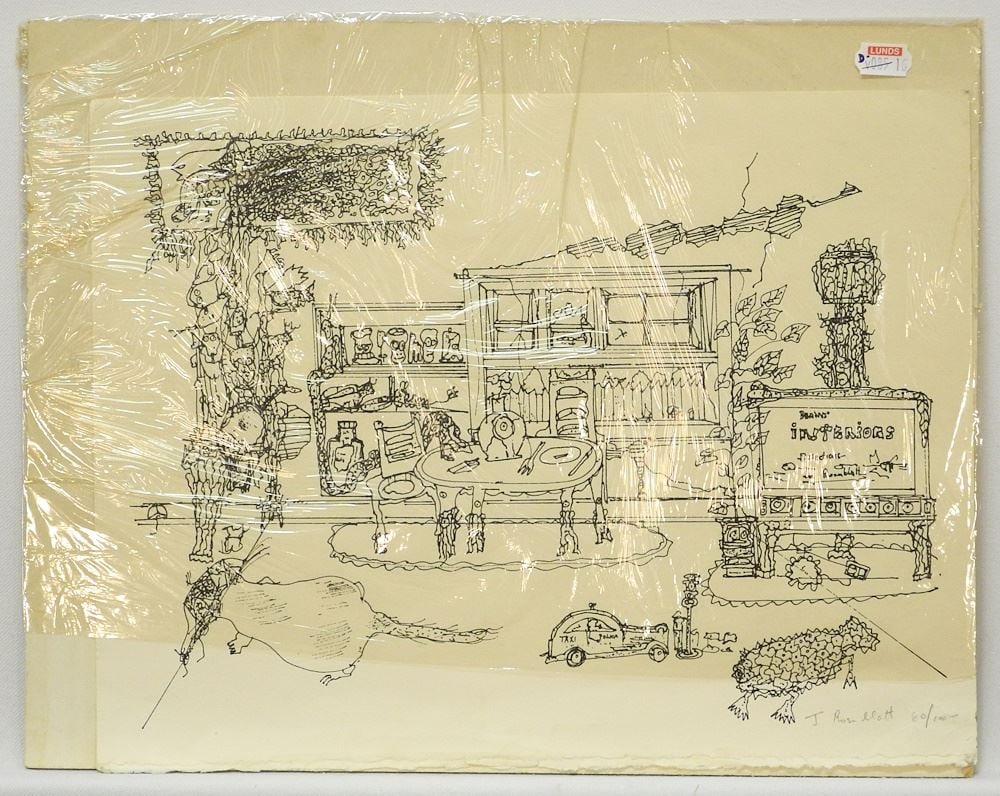 Sketch signed J. (Joe) Rosenblatt, 10" x 13", "Brainz Interiors", #80 /100. (1 of 3)