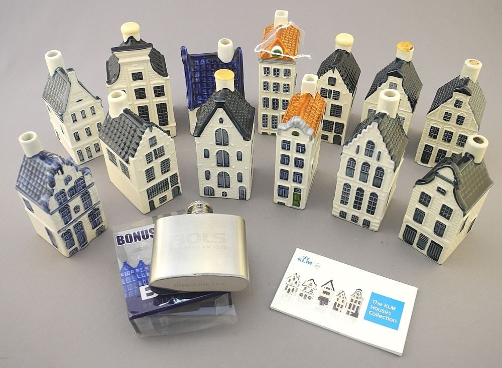 13 Bols KLM Houses Collection Including Bols Mini Flask and KLM. (1 of 3)