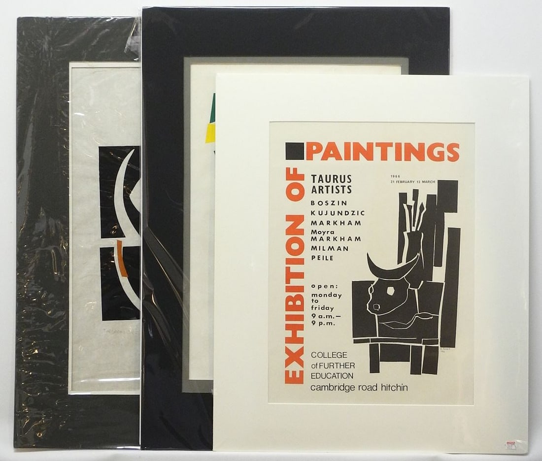 3 Serigraph signed E (Endre) Boszin, Approximately 18" x 25", Variously Titled & Book. (1 of 3)