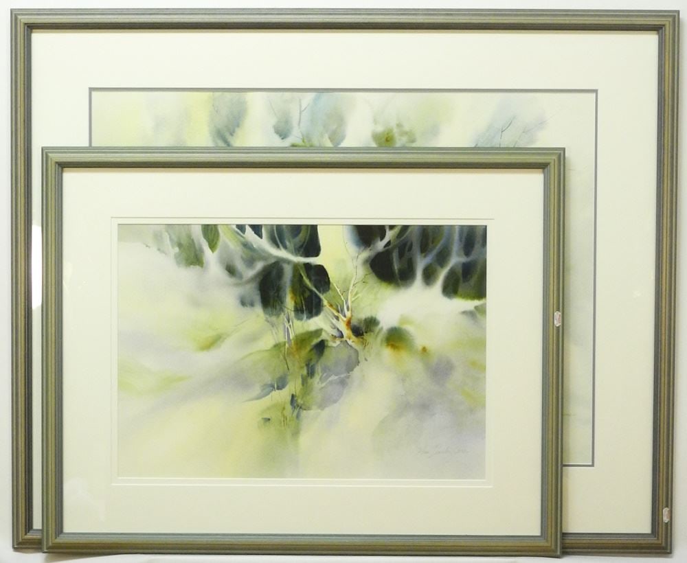 2 Watercolour signed Ann Hunter 2000, 21" x 28 3/4" & 14 1/2" x 21", "Tree Studies".: 2 Watercolour signed Ann Hunter 2000, 21" x 28 3/4" & 14 1/2" x 21", "Tree Studies".