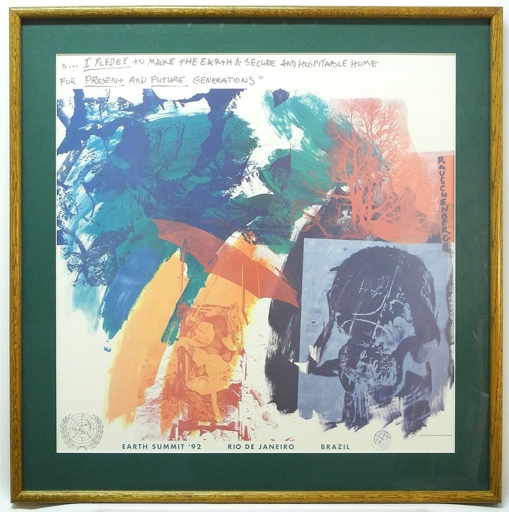 Earth Summit '92 Rio De Janeiro Brazil Poster Designed by Robert Rauschenberg, 25 3/4 x 25 (1 of 3)