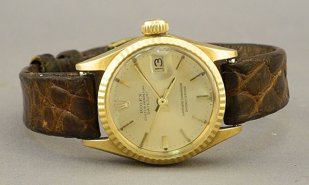 18K (marked) Yellow Gold Ladies Rolex Oyster Perpetual Wrist Watch, C.1967, Serial 2335661. (1 of 6)