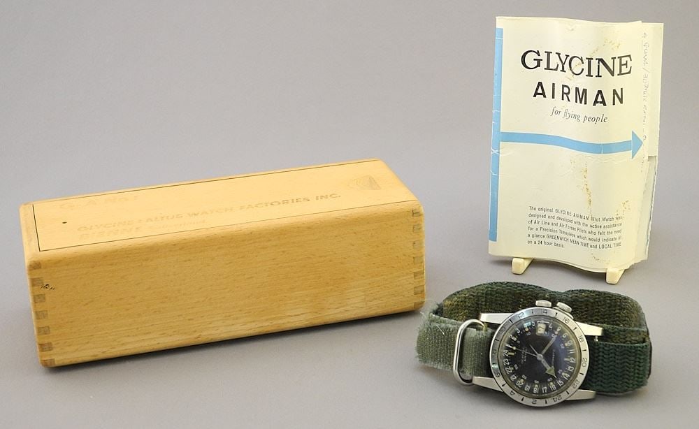 Glycine Airman Wristwatch with Original Box & Instructions, as found. (1 of 9)