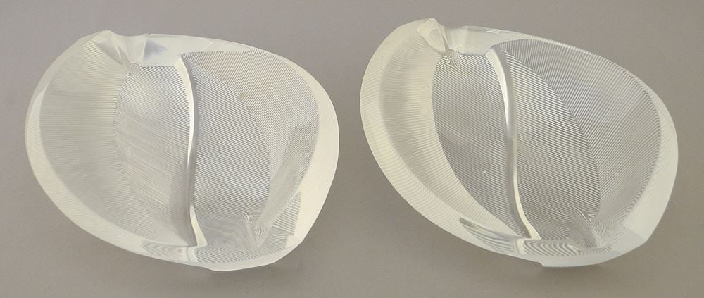 Pair of Lalique France Crystal Ashtrays, 7 1/2"W. (1 of 9)