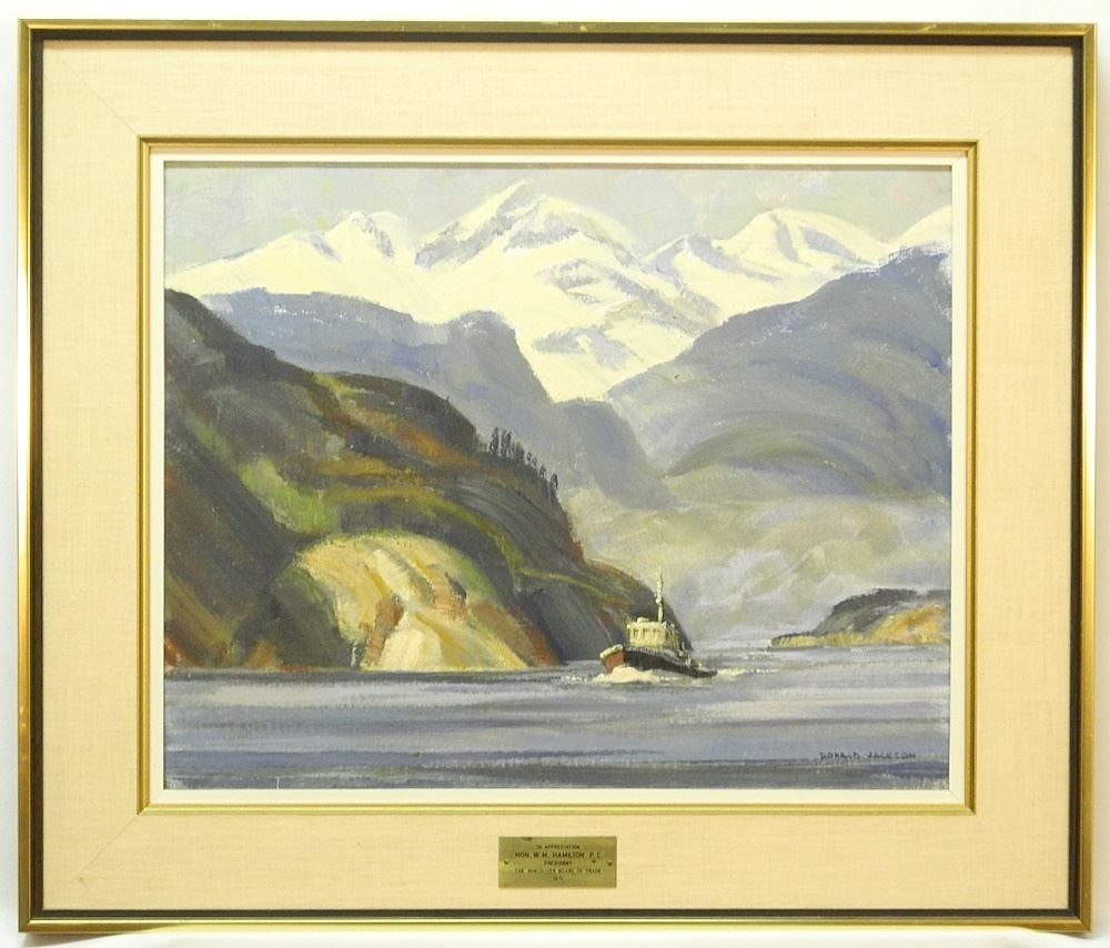 Oil on Board signed Ronald Jackson, 16" x 20", "Howe Sound" #1229. (1 of 6)