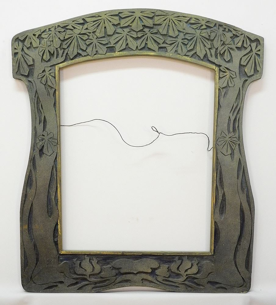 Hand Carved Art Nouveau Frame by Ernest Marza, Receives 18" x 14" Stretcher.: Hand Carved Art Nouveau Frame by Ernest Marza, Receives 18" x 14" Stretcher.