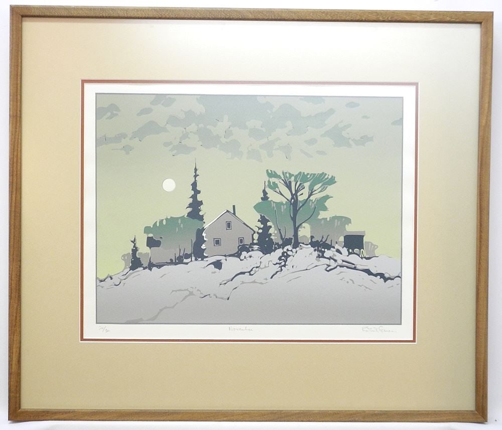 Serigraph signed Robert Genn, 13 7/8" x 17 1/4", "November", #20/90. (1 of 2)