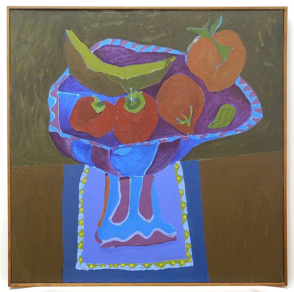Oil on Linen signed (James) Gordaneer '88, 28" x 28", "Cocina 11 ".: Oil on Linen signed (James) Gordaneer '88, 28" x 28", "Cocina 11 ".
