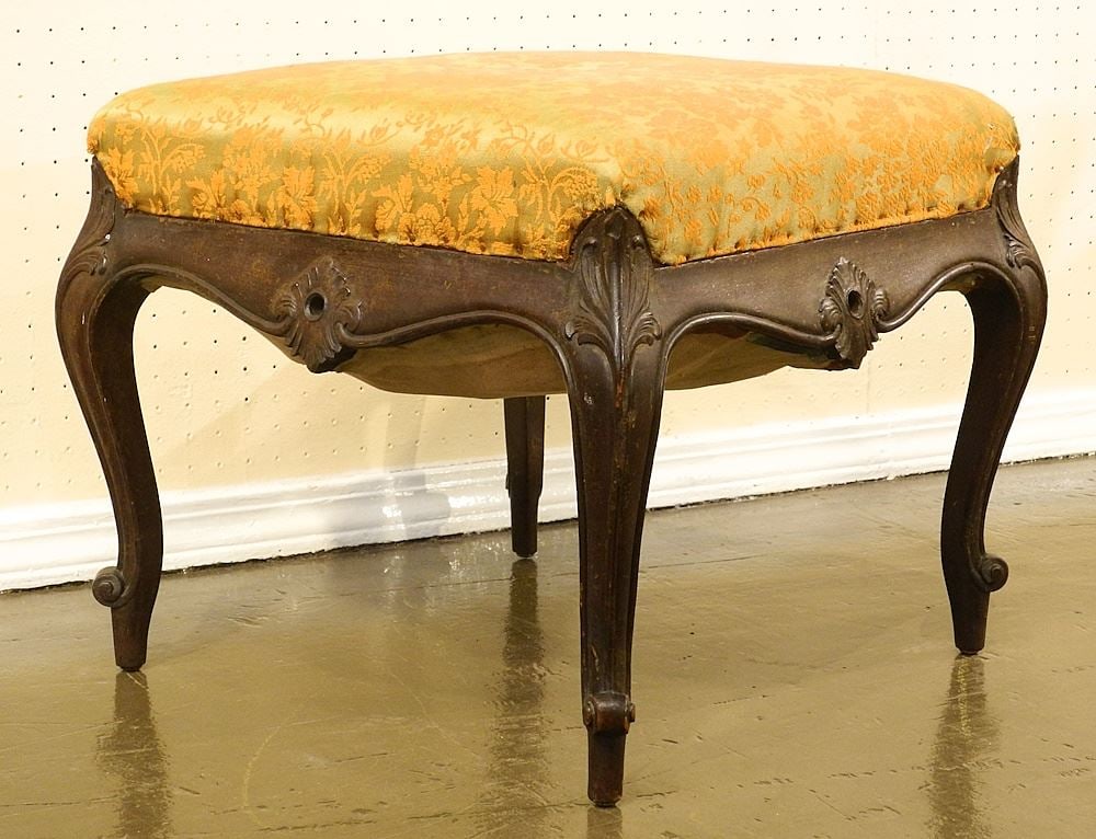 Victorian Mahogany Foot Stool, 19" x 19". (1 of 3)